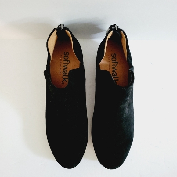 NEW Softwalk Rylee Black Suede Zipper Ankle & Booties Boots Size 6 - Picture 3 of 5